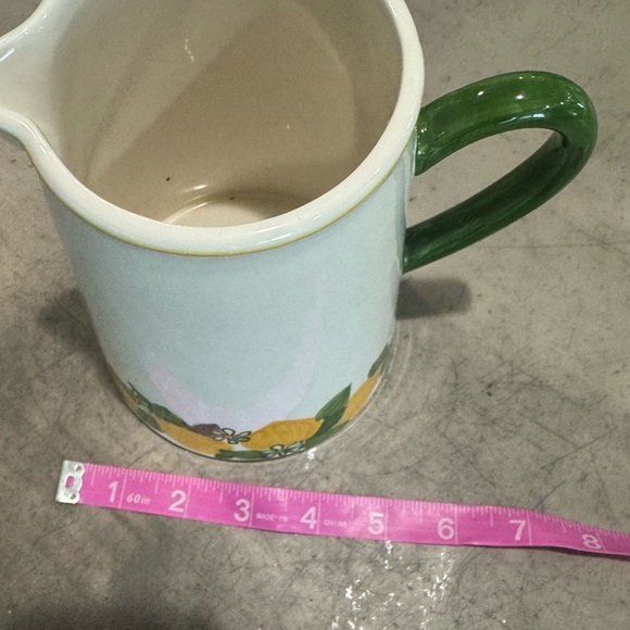 Floral Ceramic Pitcher with Green Handle - Picture 7 of 10